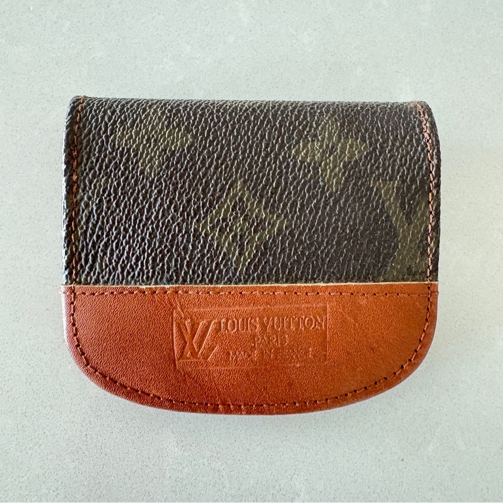 Brown and Tan Leather Coin Case HolderGorgeous Canvas